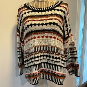 Marc NewYork, Stripped Chunky Knitted Pullover Sweater Multi Colored